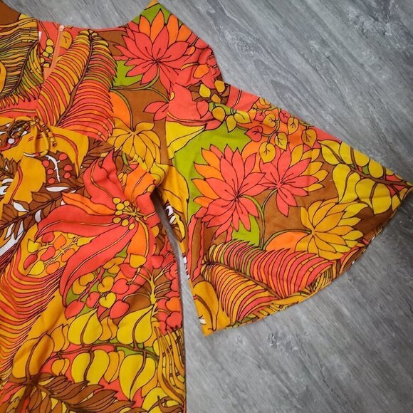Honolulu Originals Vintage Floral Hawaiian Dress M - Picture 4 of 8